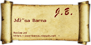 Jósa Barna névjegykártya