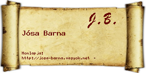 Jósa Barna névjegykártya
